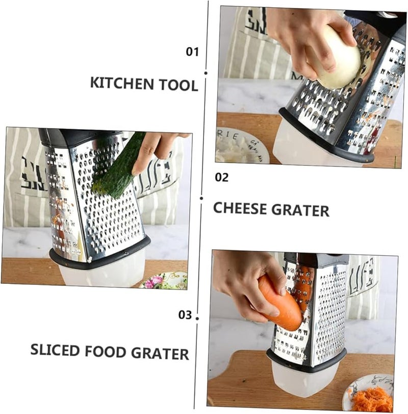 4 Sided Stainless Steel Vegetable Grater Multi Functional Slicer For Potatoes Carrots Cheese - Image 2